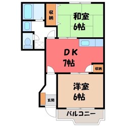 西川田駅 徒歩15分 1階の物件間取画像